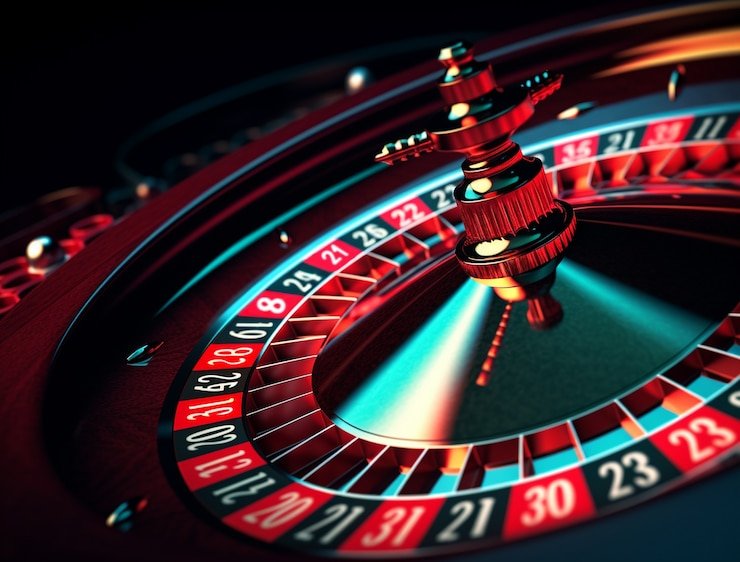 Pemandangan meja Poker Indonesia dengan pemain yang fokus, kartu komunitas, dan chip di pot